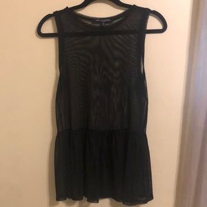 Sheer black peplum top